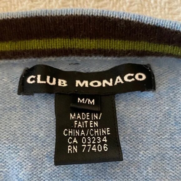 Club Monaco V-neck sweater blue women’s size M - Picture 5 of 7